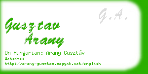 gusztav arany business card